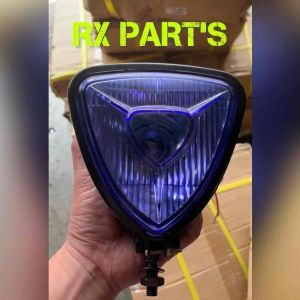 LAMPU DEPAN - HEADLAMP - SEGITIGA KACA BIRU / REFLEKTOR TRIANGLE - BISA UNTUK SEMUA MOTOR MOGE JAP STYLE DLL ( UNIVERSAL MOTOR )