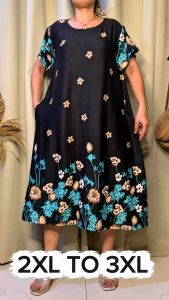 L - 3XL CRISTY MATERNITY DRESS DUSTER WITH SLEEVES PAMBAHAY WITH 2 SIDE POCKET FLORAL PRINTED