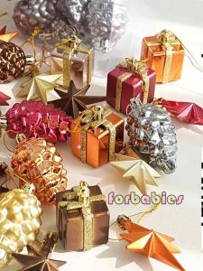 12Pcs/Pack Assorted Christmas Balls Heart Ornaments for Xmas Tree Decor Hanging Wedding Supplies