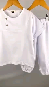 Setelan Koko Noah Putih Manasik Haji Anak Lucuna Size 1-5Tahun