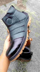 SEPATU PRIA KULIT SAFETY TERBARU KEKINIAN RESLETING SAMPING