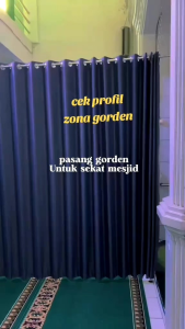 Gorden Sekat Ruangan Masjid Mushola Gorden Partisi ruangan Bahan Kain Blackout Tebal Panjang