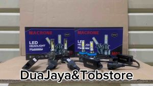 Paket Lampu Led H11 H11 Headlamp Putih 6000K Foglamp 3Warna Macrone Mc12 + Mc3 Pnp