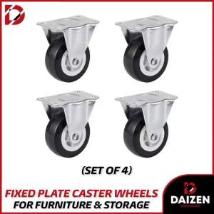 4pcs 2-Inch Fixed Plate Caster Wheels for Sofa Bed Furniture & Storage