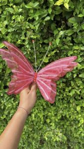 Bunga Giant Flower Bunga Hiasan Kain Organdi Model Kupu Kupu Dekorasi Pelaminan ukuran lebar 30cm x panjang 18cm