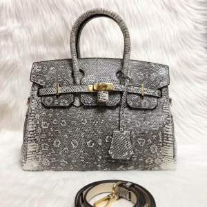 Túi xách da kỳ đà thật da lưng kỳ đà kích thước 27cm-19cm-13.5cm