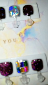 เล็บเท้าPVC.เจลแท้100% ฟรีกาว+ตะไบ เล็บเจลสีลูกแก้วแฟรชชมพูอมม่วงk.02