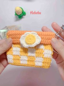 (Kèm móc khóa) Card Wallet / Ví len Trứng Ốp La dễ thương handmade