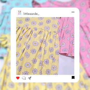 Daisy Butterly Sleeves Dress for Kids Girls 1 to 9 years old