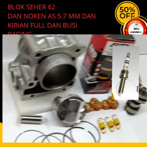 BLOK SEHER BORE UP NMAX AEROX LEXY 63 MM CRP JAPAN SPEC DAN PAKET KIRIAN TAHAN PANAS NOKEN AS RACING 5.7 MM JAPAN SPEC CNC PINISHING DAN CUSTING