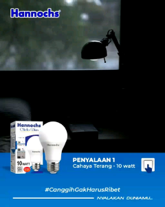 Led Bulb Hannochs Klik & Dim 10 Watt - Lampu Hannochs Klik & Dim 10 Watt Cahaya Putih