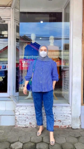 Celana Jeans Boyfriend Snow Korean Style Celana Jeans Fashion Wanita