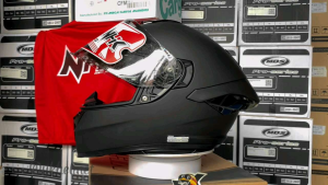 HELM NHK MARK 1 ELITE  BLACK DOF - SINGLE VISOR RHD Light Smoke