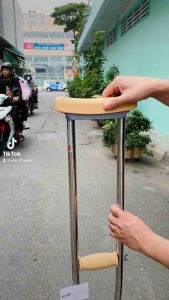Nạng Chống Nách INOX LUCASS Tải Trọng 100KG | Nạng Chống Cao Cấp Cho Người Gãy Chân Người Khuyết Tật