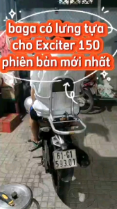 Baga phượt có lưng dựa dùng cho xe Exciter 150 | - Thiết kế chắc chắn | - Dễ dàng lắp đặt | - Chất liệu kim loại bền | - Phù hợp với xe máy | - Sử dụng cho hành lý xe máy