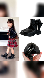 SEPATU BOOT ANAK PEREMPUAN PITA MUTIARA