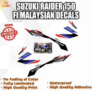 SUZUKI RAIDER 150 FI MALAYSIAN DECALS (WATERPROOF LAMINATED FADE PROOF)