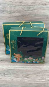端午节 Dragon Boat Festival 粽子 Carton Dumpling Gift Box With Handle Heavy Duty 肉粽