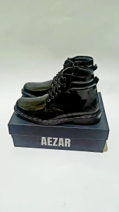 Sepatu Pdh Pria Kulit Sapi Tni Polri Security Warna Hitam Kilap