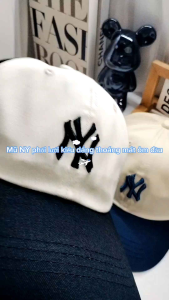 Mũ lưỡi trai kiểu dáng Basic. Mũ lưỡi trai nam thể thao phối lưới logo in chữ NY form mềm chất vải kaki