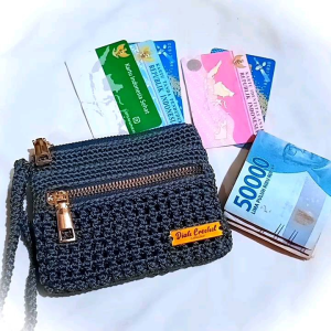 Dompet Kartu 3 Ruang Rajut Handmade & Custom