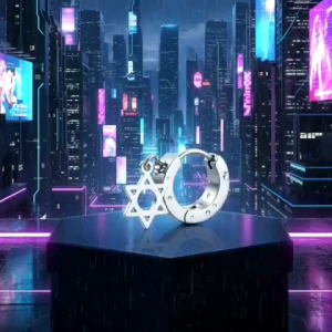 Anting Fashion Kasual Model Jepit Magnet Tanpa Tindik Desain Bintang Hexagram Silver (Harga per 1pcs)