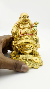 st608 Lord Guberan Statue Showpiece for Decoration and Gifting | Home Decor Item | Best for Home Decor and Office Desk Decoration (1 Piece 11.5cm Gold Color)