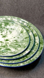 NAMPAN BULAT ENAMEL BURIK -SRY- Kitchenware 30-50cmnampan piring blirik estetik Wadah Dapur