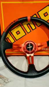 STIR MOBIL RACING 14 INCH IMPORT MOMO DRIFTING CARBON TITANIUM PREMIUM BUNGLON SETIR RACING TRD CARBON PREMIUM DIAMETER 35CM IMPORT