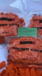 [ Túi 300pcs] Bọc ngón tay cao su màu cam gai sần