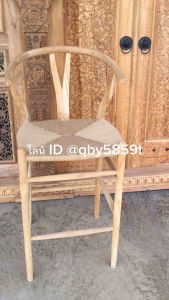 เก้าอี้ไม้สัก Teak Wood Makame Rope Seat Stool Bar พื้นนั่งงานเชือกมาคาเม่ เก้าอี้บาร์ไม้สัก เก้าอี้บาร์สูงไม้สัก ส่งฟรี