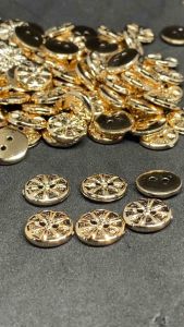 [6pcs] #3627 2hole Gold Button 12mm Buttons for Blouse | Costumes | DIY | Sewing