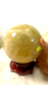 Bi đá thạch anh vàng chanh đường kính 13 cm