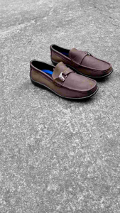 Clearance Driving Shoes Brown Nubuck Genuine Leather Marikina Made with Buckles Handstitched Details