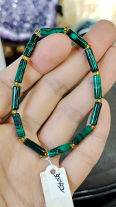 Natural South Africa High Grade Malachite Crystal Drum Beads Bracelet MLT13 #CrystalBracelet