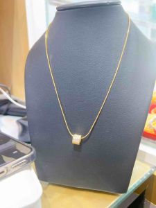 Dây chuyền mì trơn kèm mặt cạnh giác ống xoàn tấm Kami trang sức sỉ