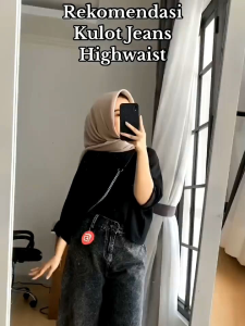 NEW CELANA KULOT JEANS PANJANG HAIGWAIST LOOSE WANITA MOZZA JEANS KULOT