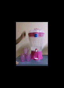 14 L Water and Juice Dispenser Multicolor Plastic Drinkware with or without 5 crystal cups#9813