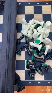 Chessmate Compact Design Chess Bag for Weighted Chess Set with Dual Pockets & Extra Strength Lining