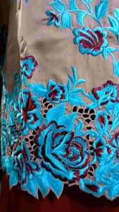 SETELAN BAJU KURUNG BORDIR BUNGA JALAR KERANCANG