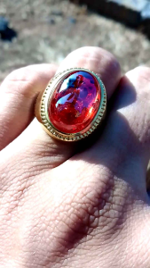 CINCIN BATU AKIK RED GARNET PECAH SERIBU ELEGAN
