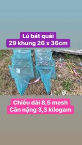lú bát quái 26 cửa ngục Dài 83m khung 26 x 36cm nặng 31kg-33kg mắt lưới 15p (07cm vuông)