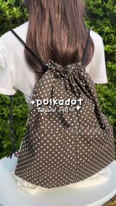 กระเป๋าเป้สะพายหลังลายจุด 👀🖤🤍🤎