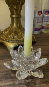 Crystal Lotus Design Candle Holder