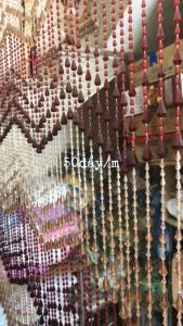 [Hàng có sẵn]-Rèm hạt nhựa lục lăng màu nâu nhạt- nâu đỏ đậm có sẵn nhiều kích thước