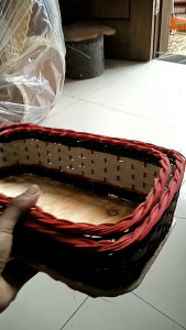 Keranjang Parcel Buah/Sayur Model Kotak Rotan Sintetis