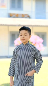 SURJAN ANAK LAKI-LAKI ATASAN LURIK BAWAHAN CELANA HITAM KATUN