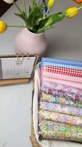 Vải Thô Cotton Caro DIY Trang Trí Decor Quần Áo Đầm Dài 1m Khổ 1.45m Vải Cắt Liền Chất Liệu 100% Cotton Thân Thiện Với Da