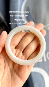 Jade bangle 56mm can view and try singapore grade A