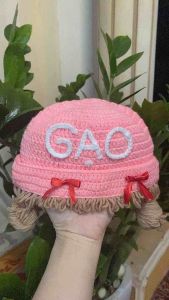 MŨ LEN BÉ GÁI MÀU HỒNG KÈM NƠ XINH XẮN